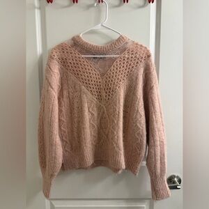 Express Blush Cable Knit Sweater